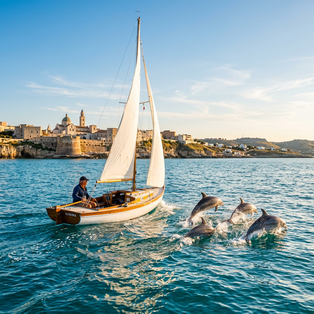 Half-day dolphin-searching sailboat cruise in Bari